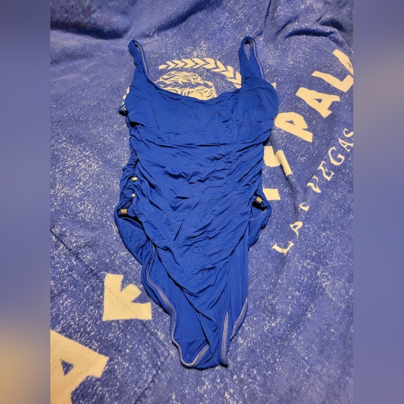 Size 16 Royal Blue Carmen Marcvalvo One Piece Bathing Suit - Picture 6 of 6